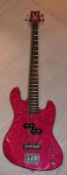 1 x Daisy Rebel Rockit Supernova Bass Guitar - Atomic Pink - 34