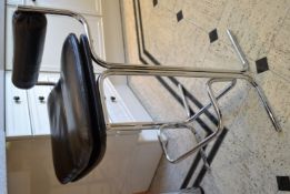 4 x Pieff Eleganza Bar Stools in Black Leather and Chromed Metal - CL224 - Location: Preston PR7 -