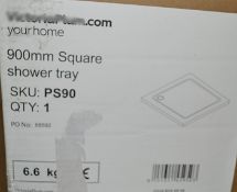 1 x 900mm Square Shower Tray (PS90) - Dimensions: 900 x 900mm - Ref: GMB057 - CL190 - Unused Stock -