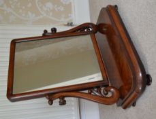 1 x Antique Victorian Mahogany Dressing Table Mirror - CL226 - Location: Knutsford WA16 - NO VAT