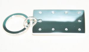 50 x Silver Plated Rectangular Key Rings By ICE London - MADE WITH 