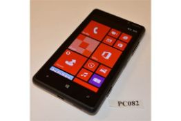 1 x Nokia 820 Mobile Phone - Black - Features Dual Core 1.5ghz Processor, 1gb System Ram, 8gb