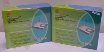 2 x Huawei Aolynk ADSL2+ Wireless Routers - Model WDR814g - New Sealed Stock - CL011 - Red IT285 -