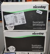 2 x Boxes of Niceday Business Envelopes - Manilla Plain 155gsm Self Seal - 353x229mm - Approx 250