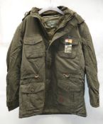 1 x Branded Mens Oversized Winter Coat With Removable Fur Lining And Removable Hood - Size: UK