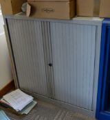 1 x Office Storage Cabinet With Tambour Sliding Doors - Does Not Include Key - H102 x W100 x D51