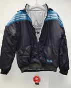 1 x Mens Branded Padded Tracksuit With Lined Pants And Removable Hood - Size: UK XXL - Colour: Black