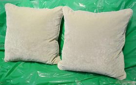 A Pair Of Parker & Farr Clive Sofa Cushions - Covered In A Gorgeous Cream Chenille - Dimensions: 60