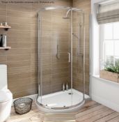 1 x 1000 x 900 Spacesaver One Door Quadrant Glass Shower Enclosure (SPA6109) - Dimensions: 1000 x