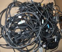 1 x Large Collection of Various Cables - Includes Serial Cables, Power Extension Cables, Multi