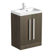 1 x Arden Walnut 600mm Vanity Unit - Ref: DY159/ARWAFL600 - CL190 - Unused Stock - Location: Bolton