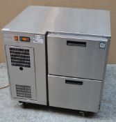 1 x Franke Stainless Steel Two Drawer Under Counter Refrigerator - CL232 - Type FKE-80-S2 - Ref