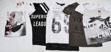 5 x Assorted PRE END & GNIOUS Branded Mens T-Shirts - New Stock With Tags - Recent Menswear Store