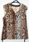 1 x Steilmann KSTN By Kirsten Womens Faux Fur Gilet In An Animal Print - Features Discreet Hook