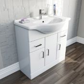 1 x Sienna 850 Vanity Unit - Ref: DY165/VUW8501D - CL190 - Unused Stock - Location: Bolton BL1<B