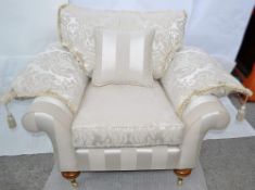 1 x Parker & Farr Clive Armchair - Colour: Champagne / Cream - Dimensions: W150 x D110 x H100 x Seat
