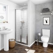 1 x Clarity 900x4mm Bifold Shower Door - Ref: DY177/BSD9002 - CL190 - Unused Stock - Location: Bolto