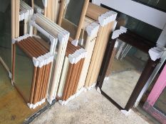 125 x Framed Wall Mirrors - Various Colours and Sizes Included - Unused Stock With Corner Protectors