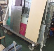 1 x Two Sided Sheet Material Trolley - Heavy Duty Design With Large Castor Wheels - Ideal For
