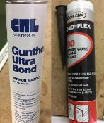 20 x Dispenser Cartridges Including 6 x Gunther Ultra Bond Mirror Mastic and 14 x Bond Flex