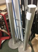 2 x Upright Bollards With Stainless Steel Finish - Height 122cms / 213cms x Diameter 10cms x Base