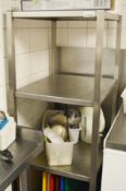 1 x Stainless Steel Three Tier Shelving Unit - Dimensions H152.5 x W50 x D60 cms - CL180 - Ref IC206