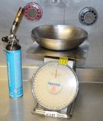 1 x Assorted Collection of Commercial Kitchen Equipment - Includes Weighstation Scales, Fire Light