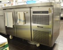 1 x Gram Gastro Two Door Refrigerated Counter - Stainless Steel Finish - Type K 1407 CSH A DL/DR -