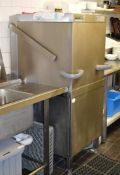 1 x Winterhalter GS 502 Pass Through Commercial Dishwasher - Includes Wash Basin Bench With Mixer