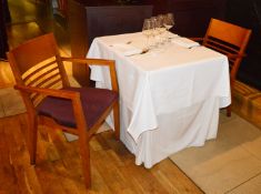 1 x Dining Table and Two Solid Wood Chairs - Commercial Restaurant Table and Chair Set - CL180 - Ref