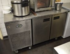 1 x Foster Pro 1/2H Two Door Counter Top Refrigerator - Stainless Steel Finish - CL180 - H87 x
