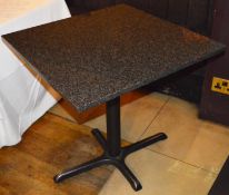 1 x Granite Bistro Table - Suitable For Pubs & Restaurants - Substantial Base and Black Granite