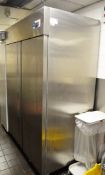 1 x Halcyon Double Door Upright Cabinet Freezer - Stainless Steel Finish - Dimensions H2003.05 x