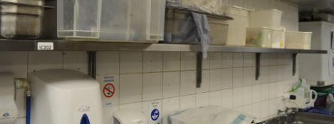 1 x Commercial Kitchen Wall Mounted Shelf - Stainless Steel - W290 x D30 cms - CL180 - Ref IC202 -