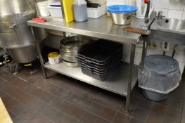1 x Stainless Steel Prep Bench With Undershelf and Commercial Can Opener - Dimensions H84 x W135 x