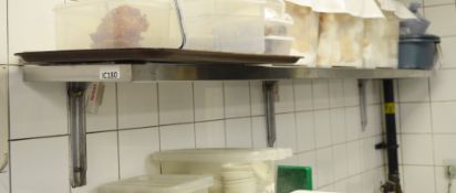 1 x Commercial Kitchen Wall Mounted Shelf - Stainless Steel - W198 x D30 cms - CL180 - Ref IC180 -