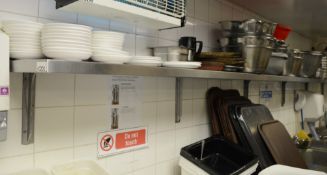 1 x Commercial Kitchen Wall Mounted Shelf - Stainless Steel - W290 x D30 cms - CL180 - Ref IC201 -
