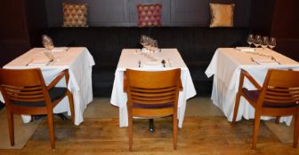 1 x Seating Booth With Tables and Chairs - Area Sits Six Placements - Features Long Seating Bench,