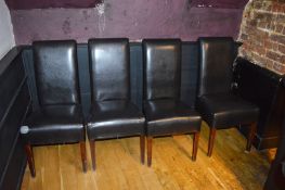 6 x Brown Faux Leather High Back Dining Chairs - CL180 - Ref PFR - Location: London EC3V