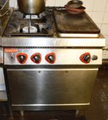 1 x Angelo Po Natural Gas Oven With 2 Burners and 1 Hot Plate - Stainless Steel Finish - CL180 -