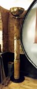 1 x Upright Floor Lamp With Carved Pedestal, Coat Hangers and Uplight Shade - Height 206 cms - CL180