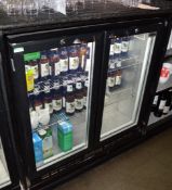1 x Rhino Two Door Back Bar Bottle Cooler - Model Monaco 900H - CL180 - Dimensions H90 x W90 x