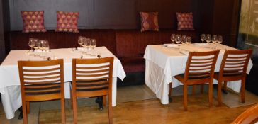 1 x Seating Booth With Tables and Chairs - Area Sits Eight Placements - Features Long Seating Bench,