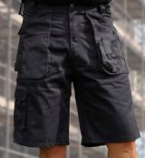 2 x Pairs Of Blackrock Workman Heavy Duty SHORTS -  Colour: Black - Waist Size: 30