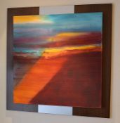 1 x Vibrant Contempory Painting On Canvas With Back Mount - Signed 