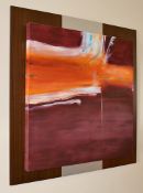 1 x Vibrant Contemporary Painting On Canvas With Back Mount - Signed 