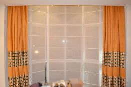 1 x High Quality Pair Of Lined Curtains + 3 x Long Voile Blinds - Ref: 209 GUS03/04  - Dimensions Of