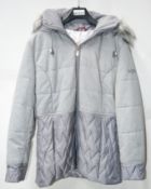 1 x Steilmann Feel C.o.v.e.r By Kirsten Womens Coat - Poly Down Filled Coat In Silver/Grey -
