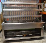 1 x Stainless Steel Heated Pass Through Gantry With Heated Food Well, Food Warming Cupboards,