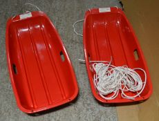 24 x Large Plastic Snow Sledges In Assorted Colours - CL262 - Location: Altrincham WA14